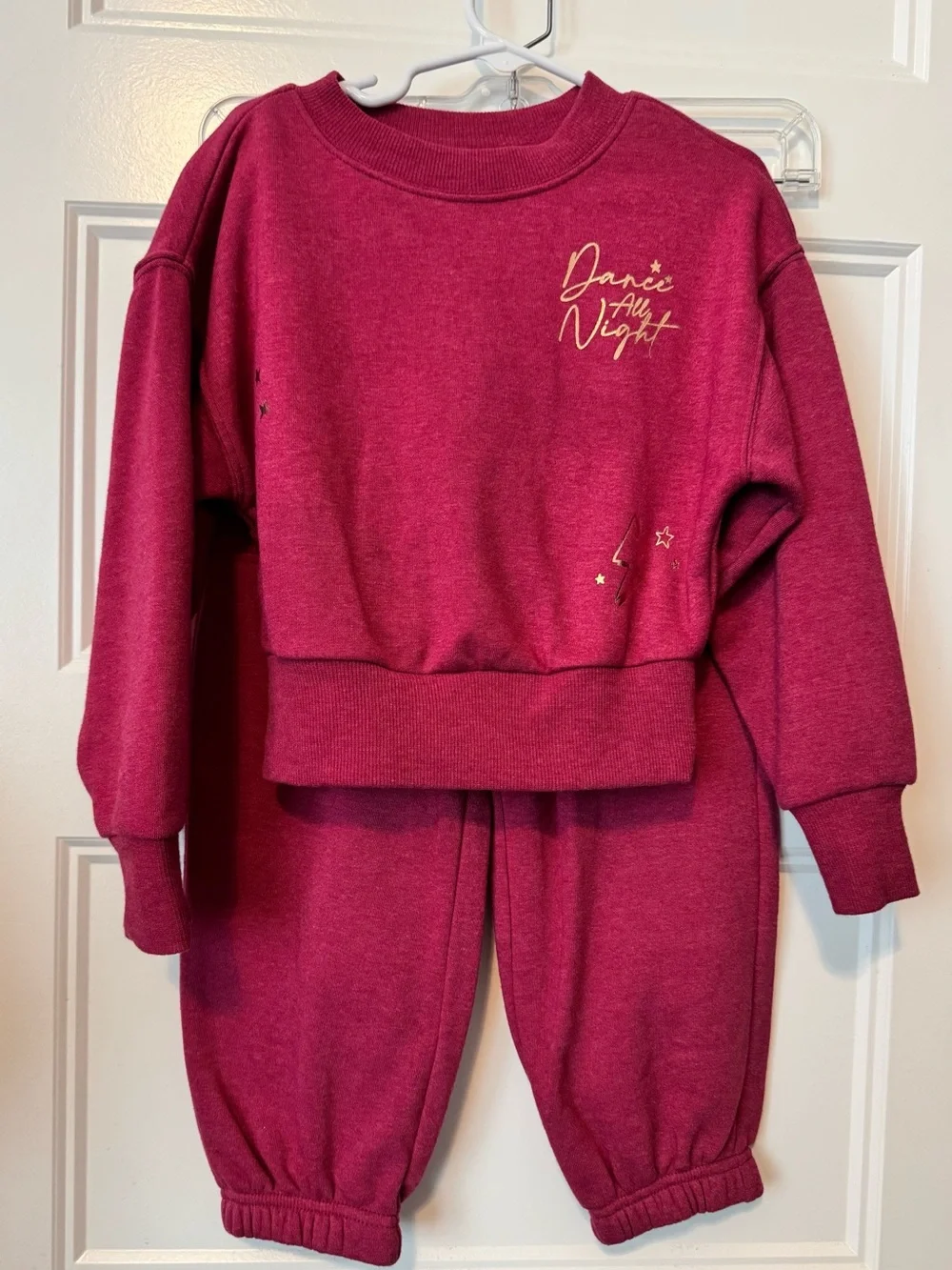 OshKosh B'gosh NWOT Pink Fleece Sweat Set 5T Top 4T Pants Mixed Sizes